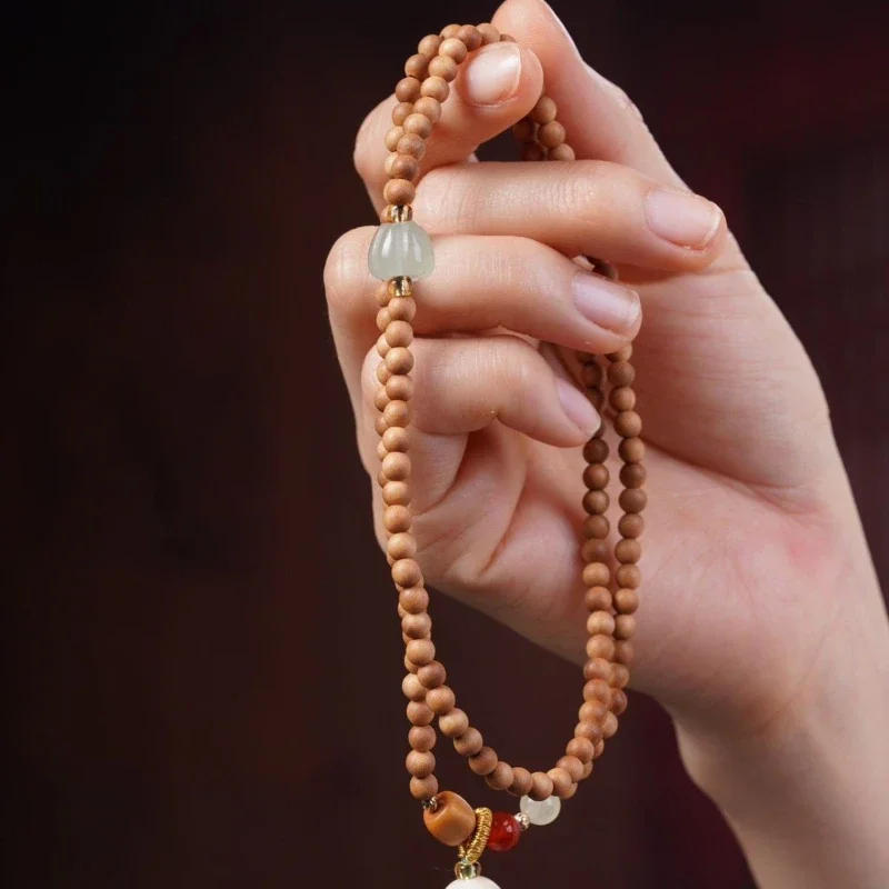 

Natural sandalwood 4mm multi-circle bracelet men's and women's sandalwood cultural play rosary bracelet jewelry gifts