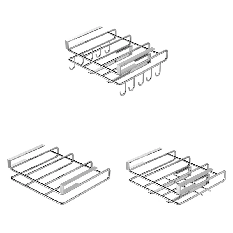 

Under Cabinet Cutting Board Holder Stainless Steel Polished Cutting Board Rack Punch-Free Cutting Board Hanger