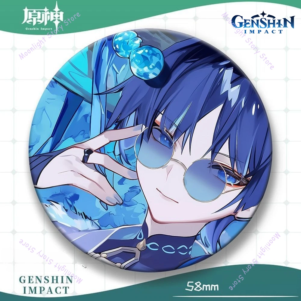 Genshin Impact Game Merchandise Badge Hanger Funina Skirmisher Zhongli Xiao Hu Tao Beeldjes Rugzak Broche Decoratie voor Fan