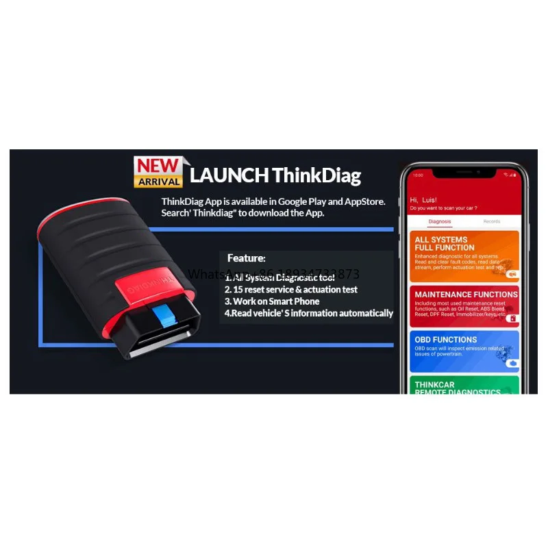 Thinkdiag Car OBDII Code Reader Full System Auto BT Scanner OBD2 Diagnostic Tool Thinkdiag New Version