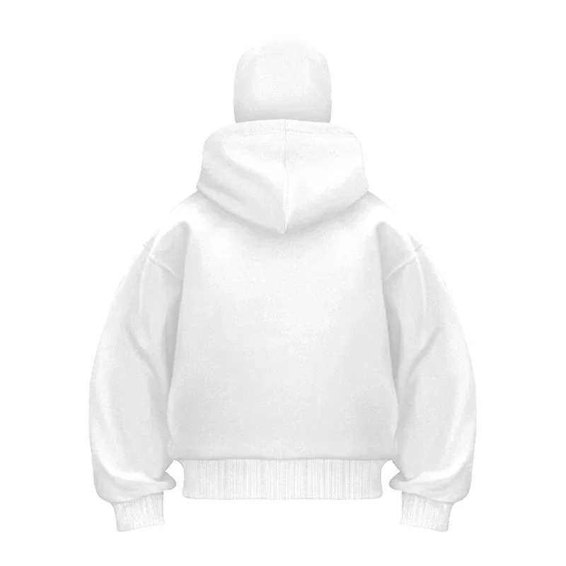 Straße Voll Zipper Doppel Schicht Hoodies Frauen Einfarbig Ninja Strickjacke Sweatshirt Hip Hop Genäht Y2k Retro Paar Hoodies