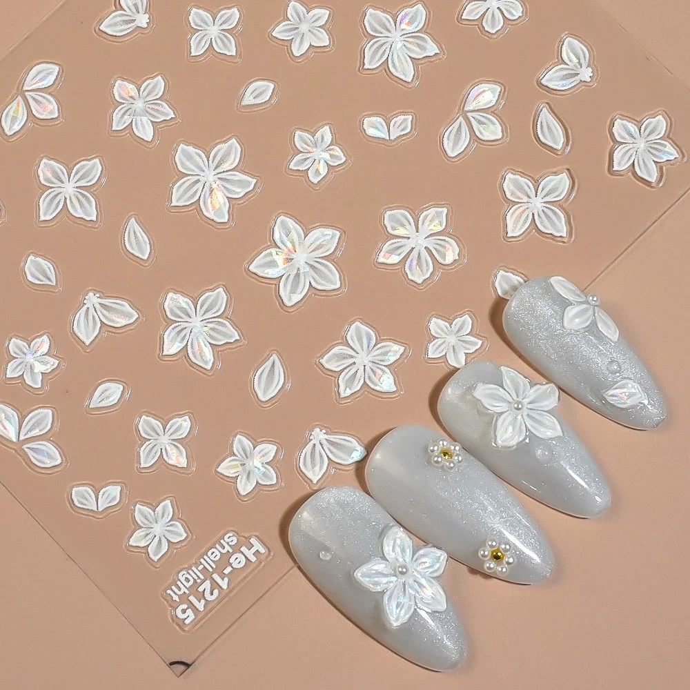 Pegatinas de uñas de mariposa Floral Multicolor en relieve 5D, calcomanías en relieve de estilo IG a la moda de verano para mujeres, decoraciones de manicura DIY