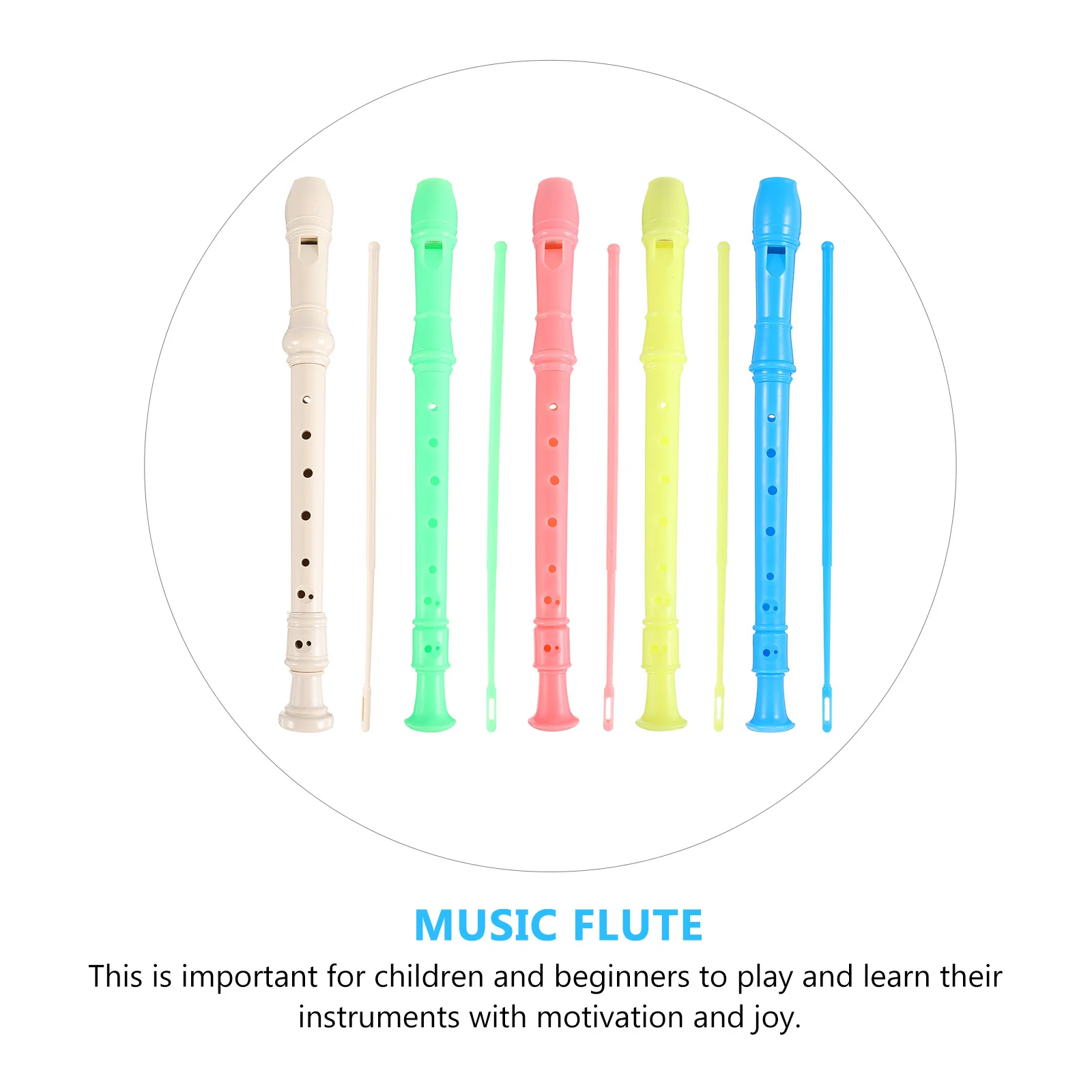

5Pcs Colored Soprano Recorder for High Quality ABS Material 8 Holes Educational Music Instrument for Beginner Wind