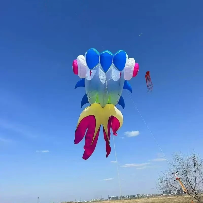 10m goldfish kite software nylon ripstop outdoor toys flying kites for adults large kite octopus jellyfish koi professional kite