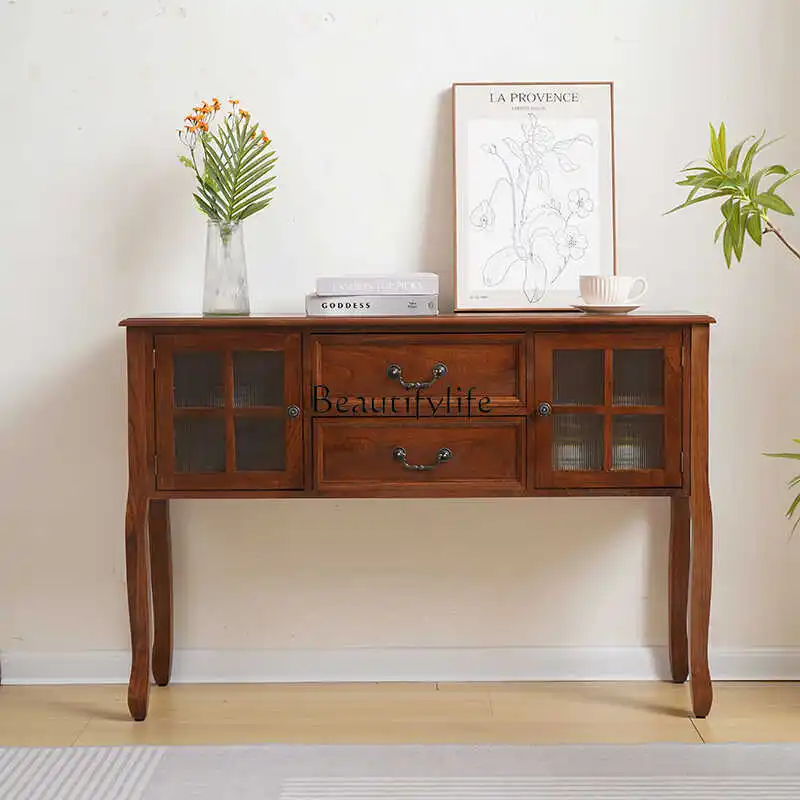 

Entrance hall solid wood American retro bedroom living room storage storage with door aisle against wall side cabinet