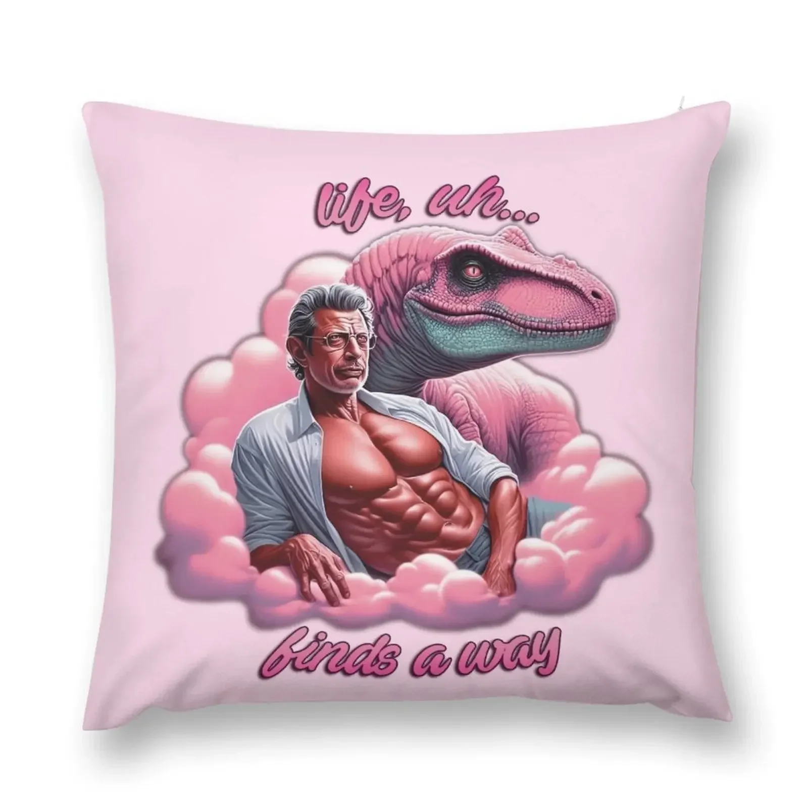 

Life, uh... Finds a Way Pink Ian Malcolm Throw Pillow Decorative pillowcase christmas supplies pillow