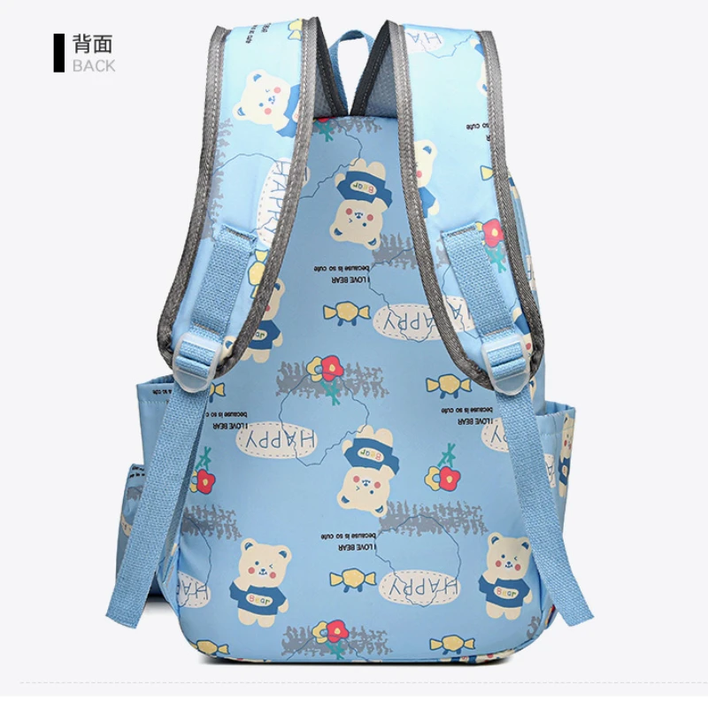 Cute Cartoon Printed School Bags for Teens Girls Large Capacity Primary Student Shcoolbags Pencil Case Set Kawaii Kids Backpacks