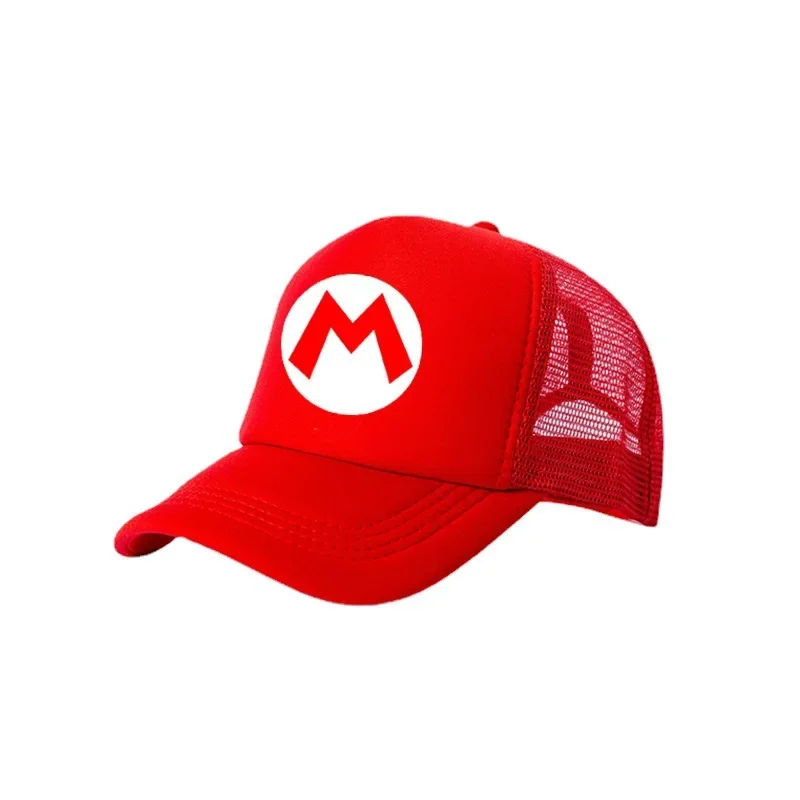Mario Bros Cap Luigi Peach Princess Children Anime Game Figures Baseball Cap Mario Costume Sunshade Letter Hat Kids Gift