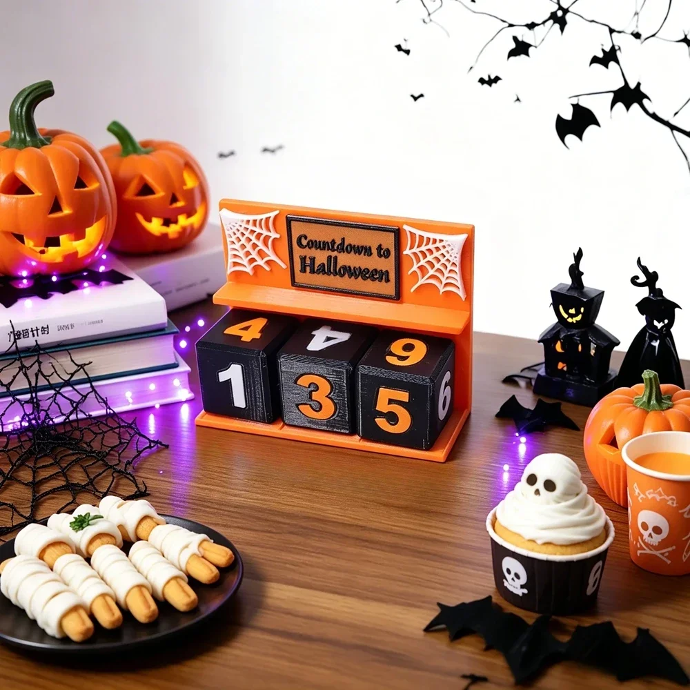 Halloween Countdown Block Realistic Halloween Advent Calendar Ornaments For Dining Table Bedside Cabinet Window Sill