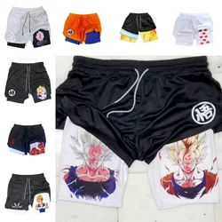 New Dragon Ball Anime Character Series Creative Shorts Son Goku Printed Adult Double Layer Beach Pants Breathable Cartoon Sports