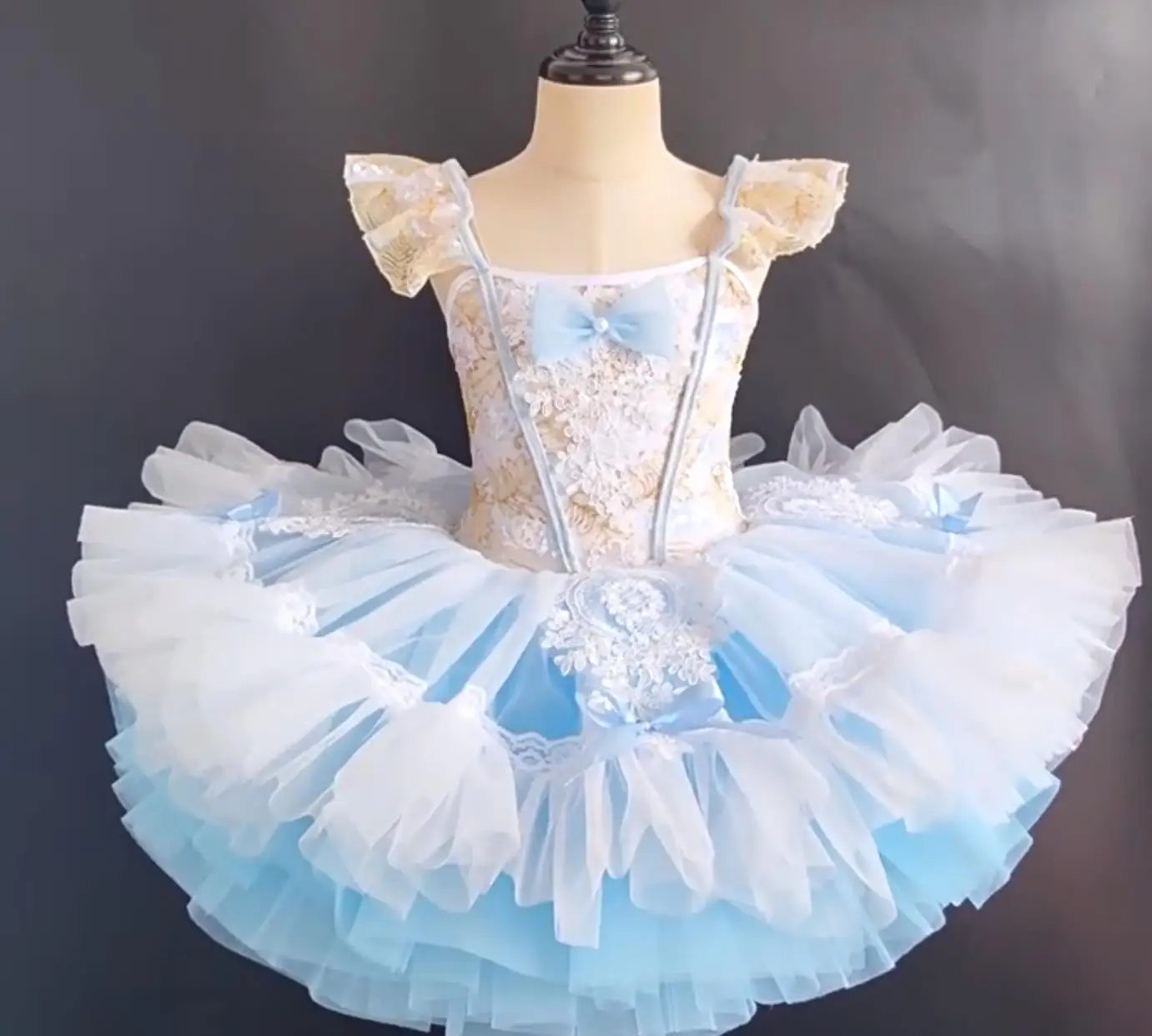 Children Sequined Lace Ballet Tutu Dress Girls Modern Dance Wear Ballerina Performance Clothing Ballet Princess Dress