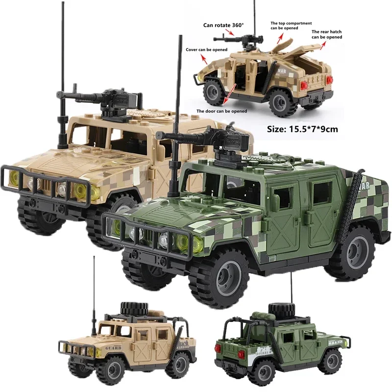 

Military Building Blocks Soldiers Figure Vehicle Accessories M1151 Armored Vehicles Hummer Car Weapons MOC Bricks Gifts Toy S014