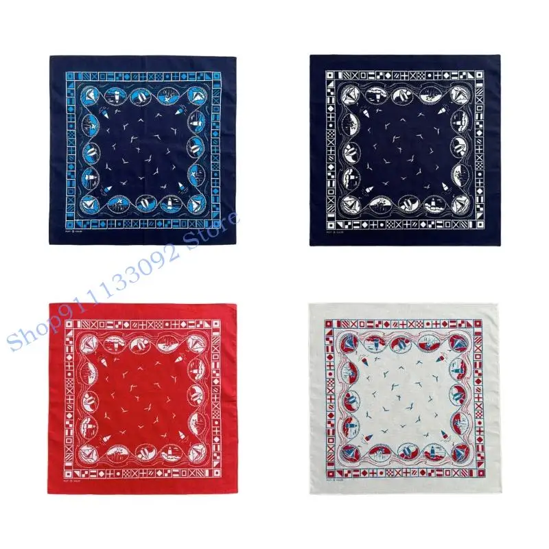 

H9ED Практичный хлопковый шейный платок Хлопковая бандана Практичный универсальный аксессуар унисекс с винтажным шармом