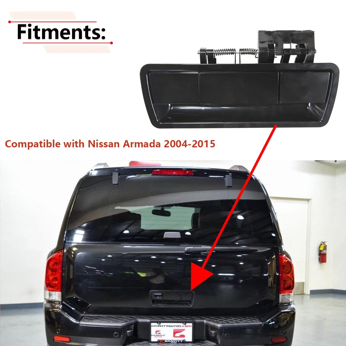 Car Tailgate Handle Trunk Lid Rear Outer Door Handle For Nissan Armada 2004-2015 Exterior Accessories 90606-ZZ90E