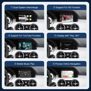 適用於賓士GLK X204(2008-2013)的Android 14觸控螢幕車用系統,支援無線CarPlay、車用收音機、視訊多媒體播放器、GPS導航、4G網路和WiFi。 8 最佳銷售 賓士GLK螢幕 - №4