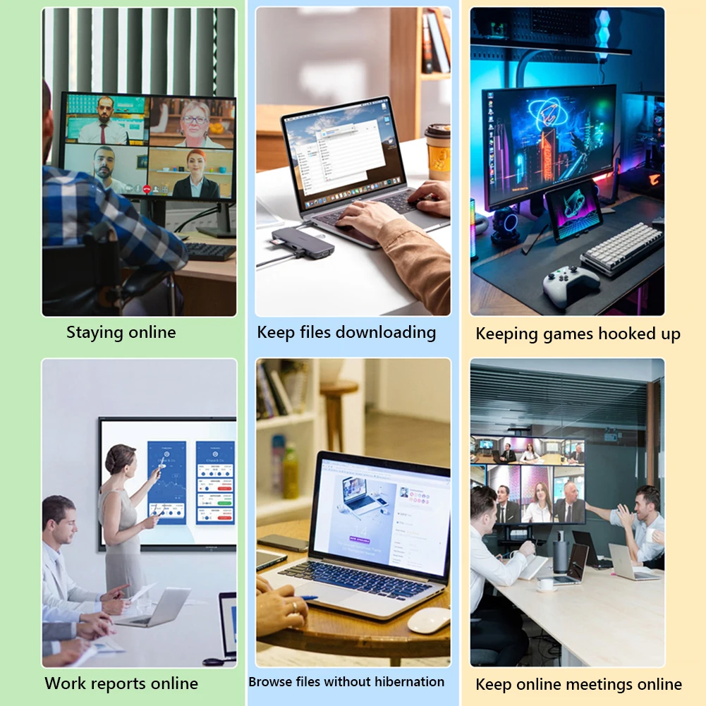 Mouse Jiggler USB / Type C Port Shaker Wiggler Undetectable Automatic Mover Keeps Laptop Computer Awake Simulate Mouse Movement