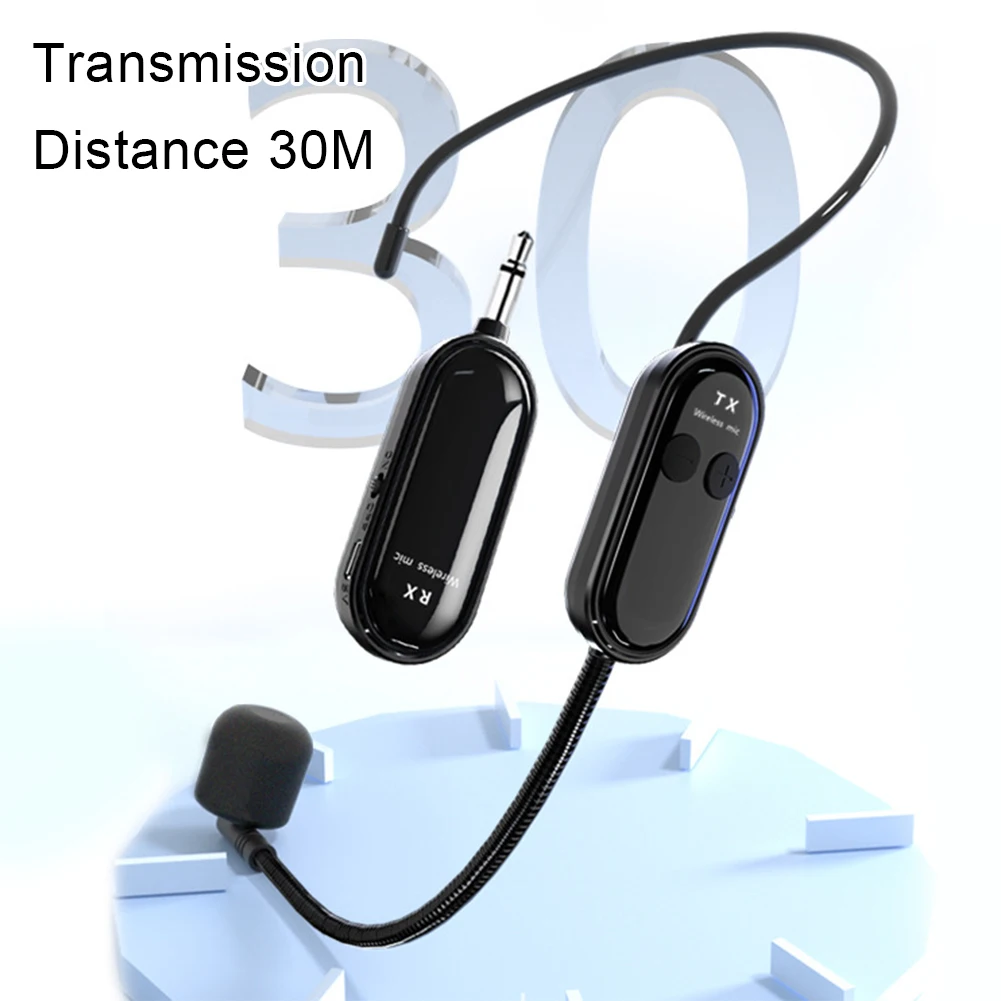 2.4G Wireless Microphone Headset Long Range Wireless Headset & Handheld 2 in 1 Mic for Voice Amplifier Stage Speakers Teach