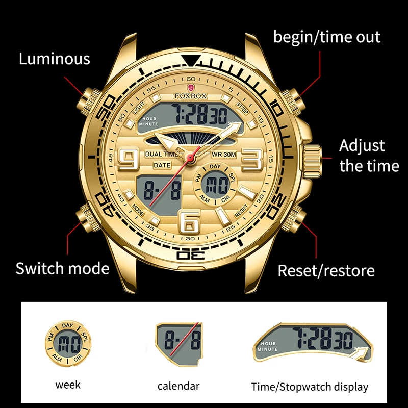 New LIGE Fashion Military Watches for Men Luxury Original Sports Chronograph Watch ​Waterproof Quartz WristWatch Clock Gift