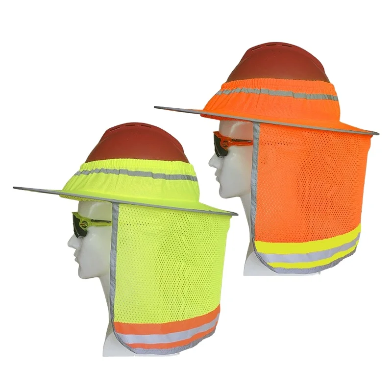 

Summer Shade Reflective Cap Cover Safety Hard Hat Neck Shield Helmets Reflective Stripe Useful for Construction Workers