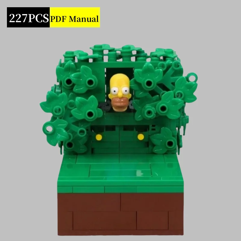

MOC Building Blocks 230PCS Simpson Hands into Bush Hand cranked Train Assembled Toy Technology Bricks Birthday Festival DIY Gift