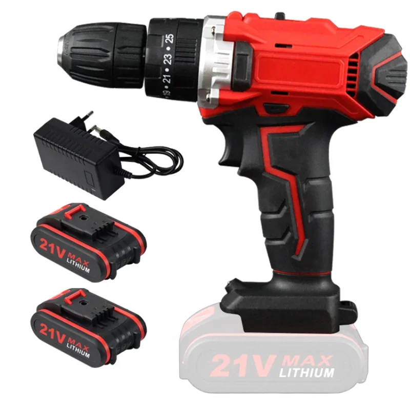 

21V Cordless Drill Electric Screwdriver Mini Wireless Power Driver DC Lithium-Ion Battery 3/8-Inch 2 Speed Power Tools