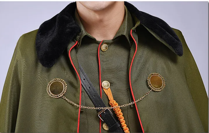 Grüner Warlord-Anzug für Männer, alte chinesische Militäruniform, Film, TV, Bühnenkostüm, Cosplay, Kleidung, Studiofotografie