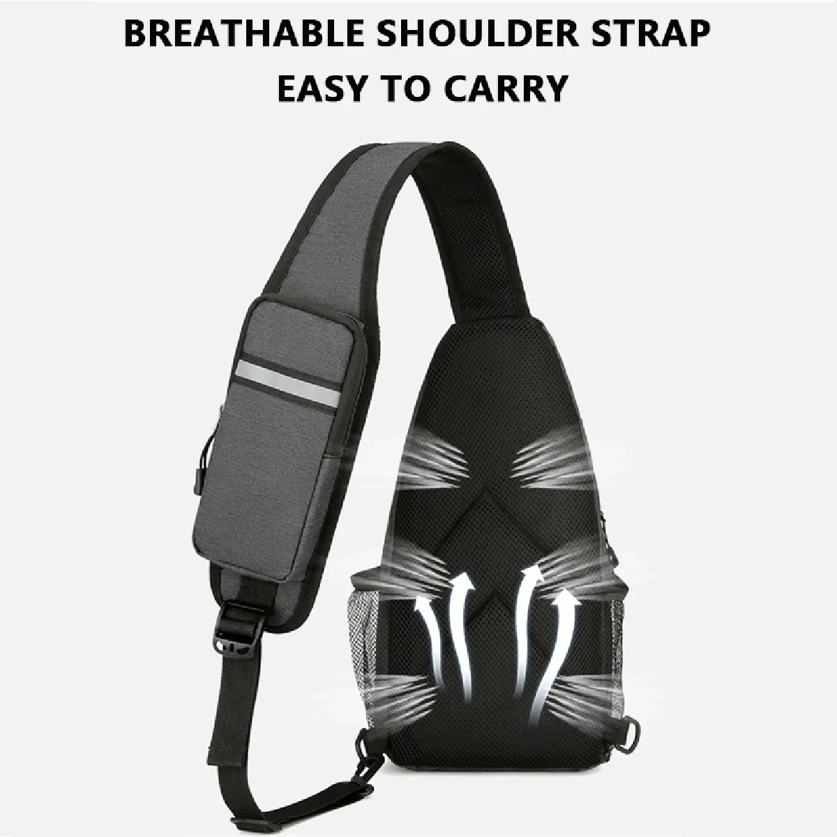 New casual chest bag men's mobile phone crossbody bag multifunctional lightweight outdoor sports shoulder bag