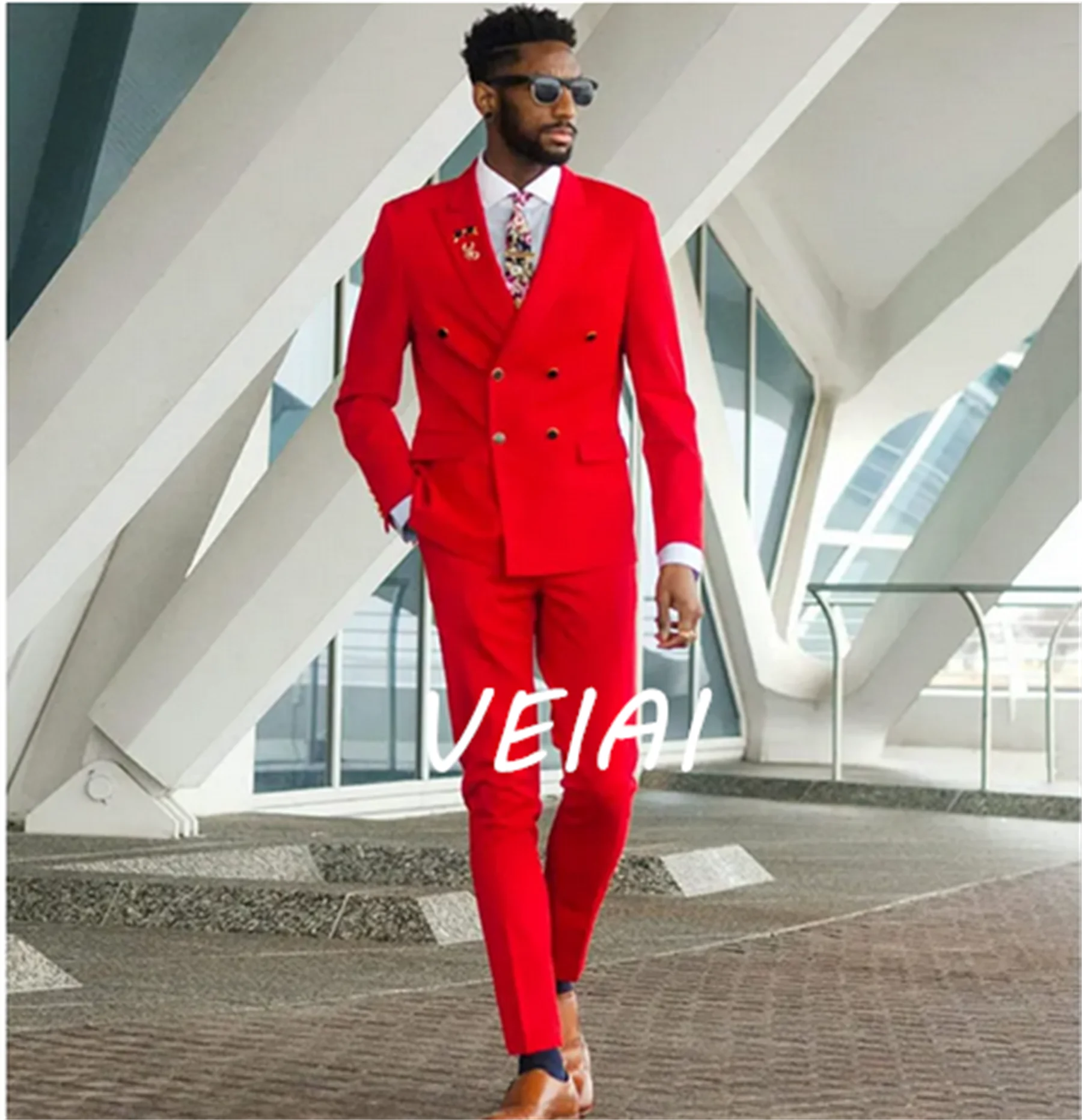 

CustomizedYellow Double Breasted Wedding Suits For Men Slim Fit Two Pieces Groom Tuxedos Peaked Lapel Custom Male Fashion Costum