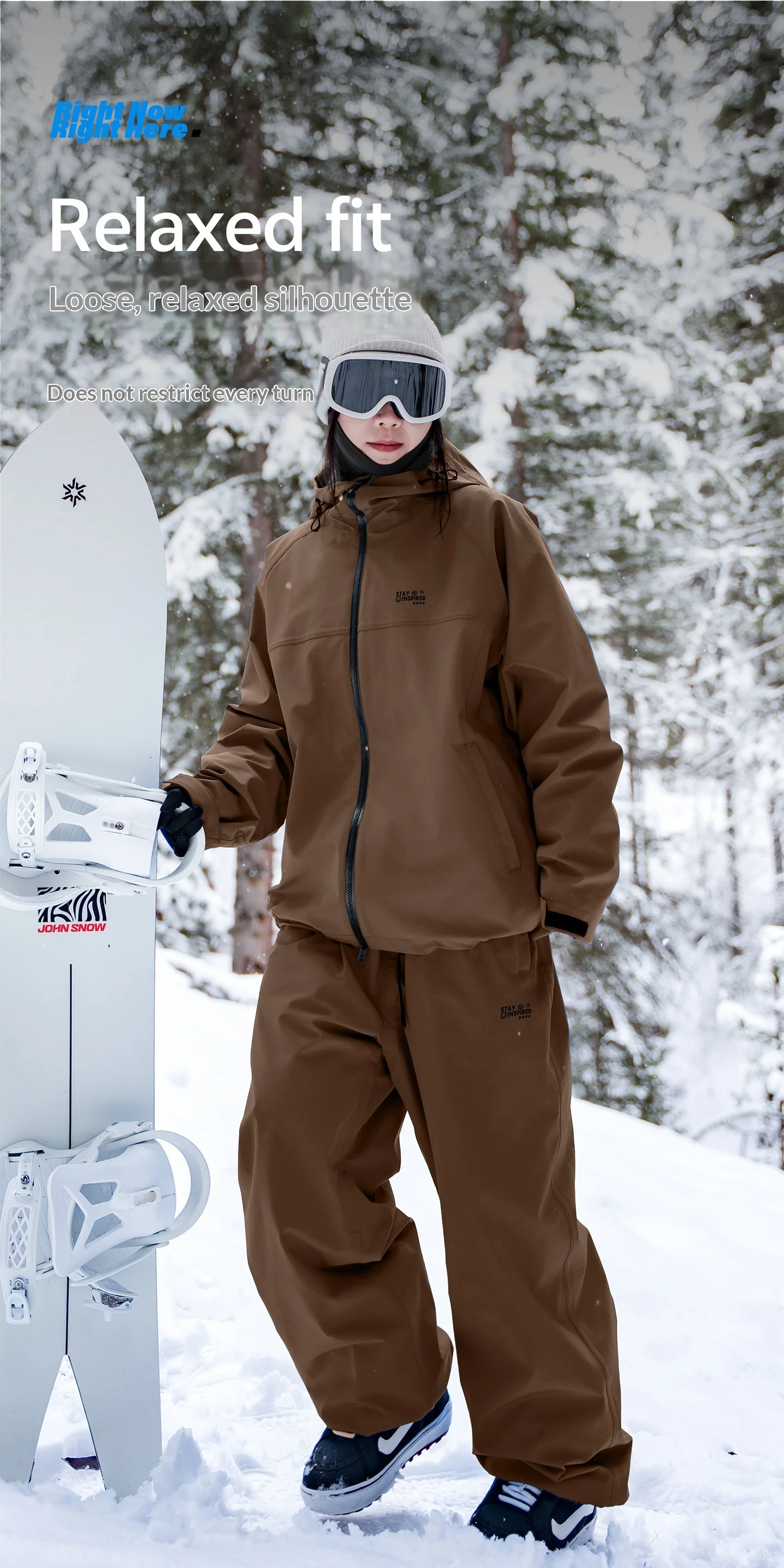 John Snow 2025 Neuer Ski-Anzug für Paare, Einzel- und Doppelmodell, locker geschnitten, wasserdicht, wärmeisolierend, Skihose und Skijacke – Detail 7