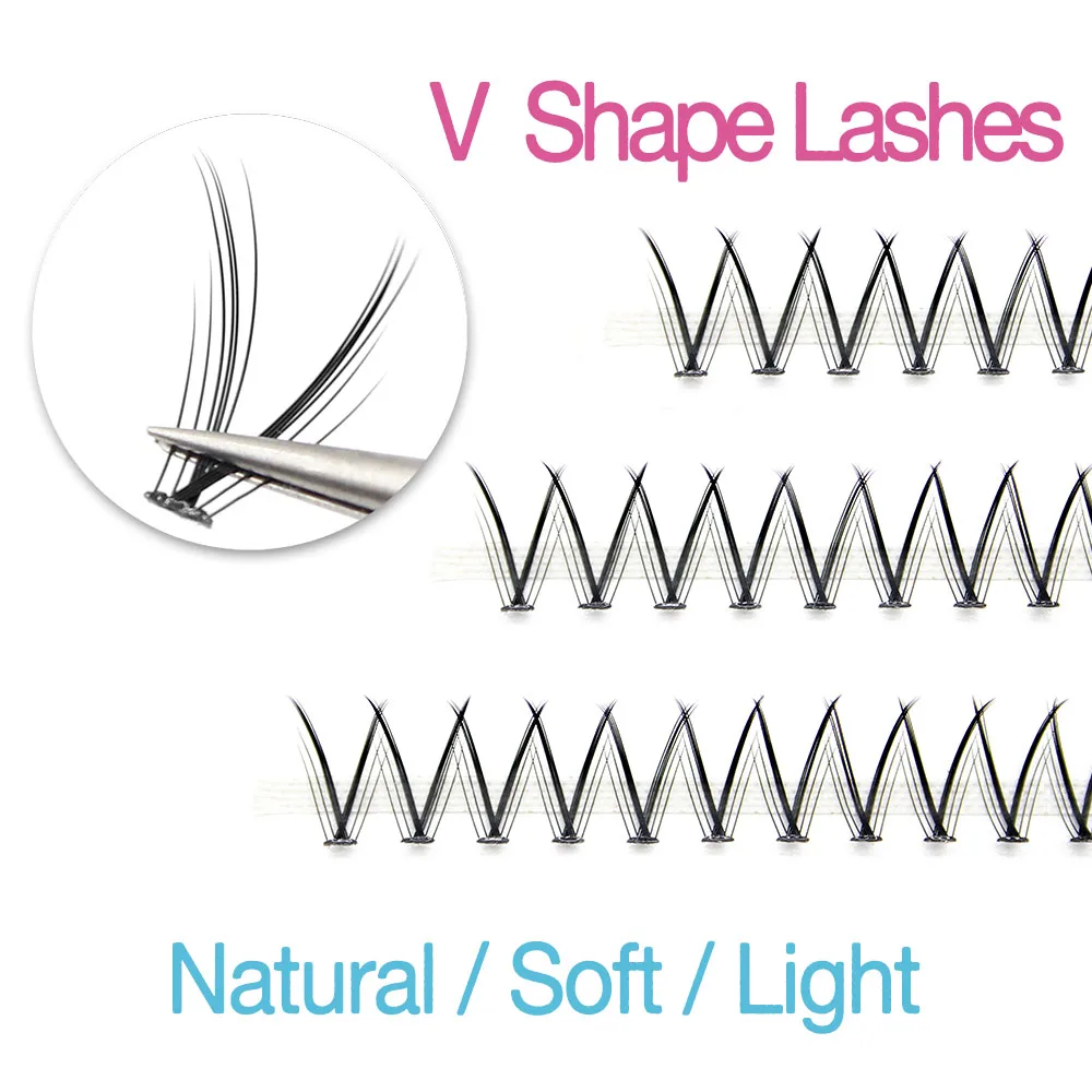 MUYD V Shape Pre-Fans Lashes Soft Individual Eyelash Extension Volume Lash Extension Premium Natural Individual Lashes Mink