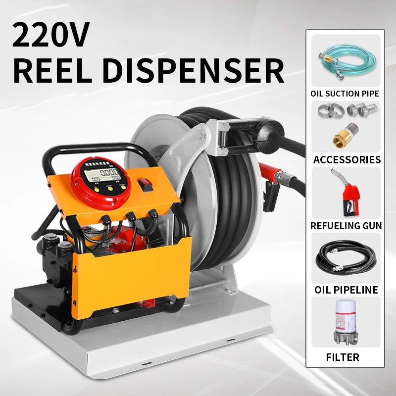 Fuel dispenser 12/24/220V electric oil well pump Diesel vehicle metering and pricing small reel machine