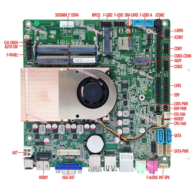 Mini ITX Industrial Control Main Board 8th Generation I3/I5-8250U/I7 Industrial Multi-serial Port Integrated Machine EDP Main