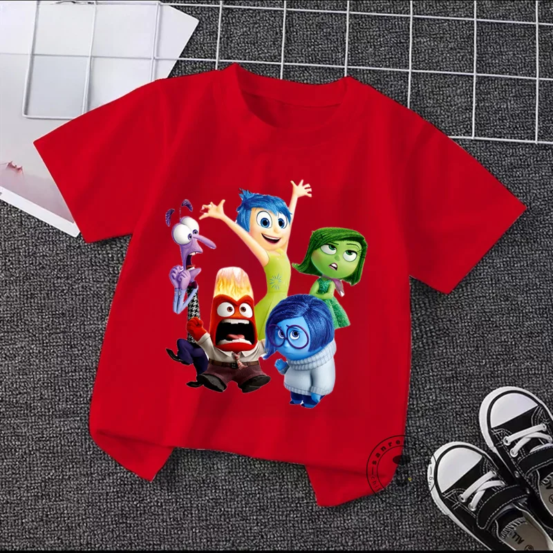 Disney Inside Out Summer Style Simple Cute Pattern Printed T-Shirts in Hip-Hop Style Loose For Boy Girl Affordable for Everyone