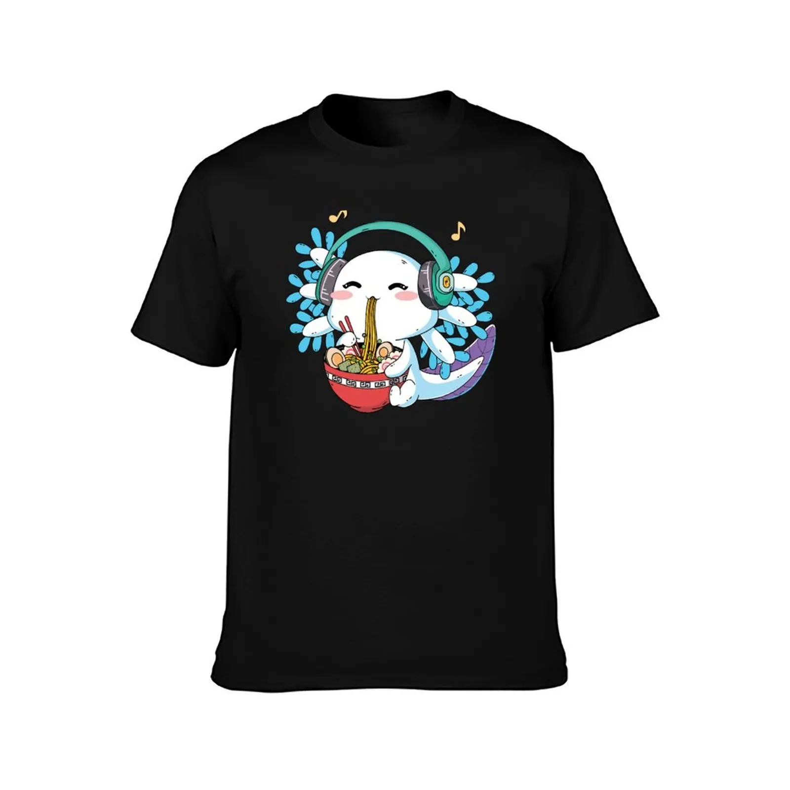 Ramen Axolotl T-Shirt Aesthetic clothing blue archive plus size tops graphic shirts mens designer t shirt