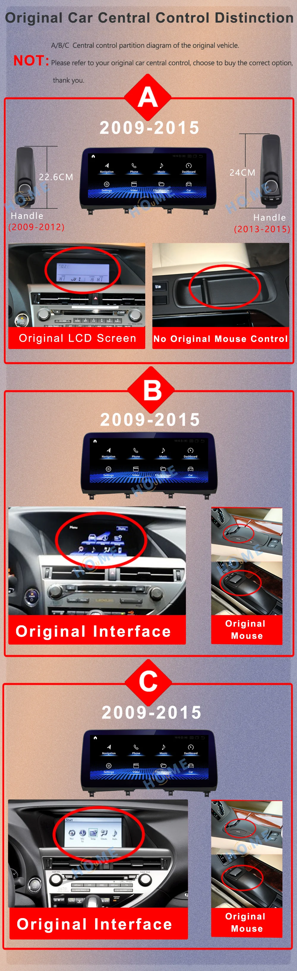 12.5 Inch Android 12 Qualcomm Snapdragon Autoradio voor Lexus RX RX200T RX270 RX300 Multimedia Video Player CarPlay Autoradio