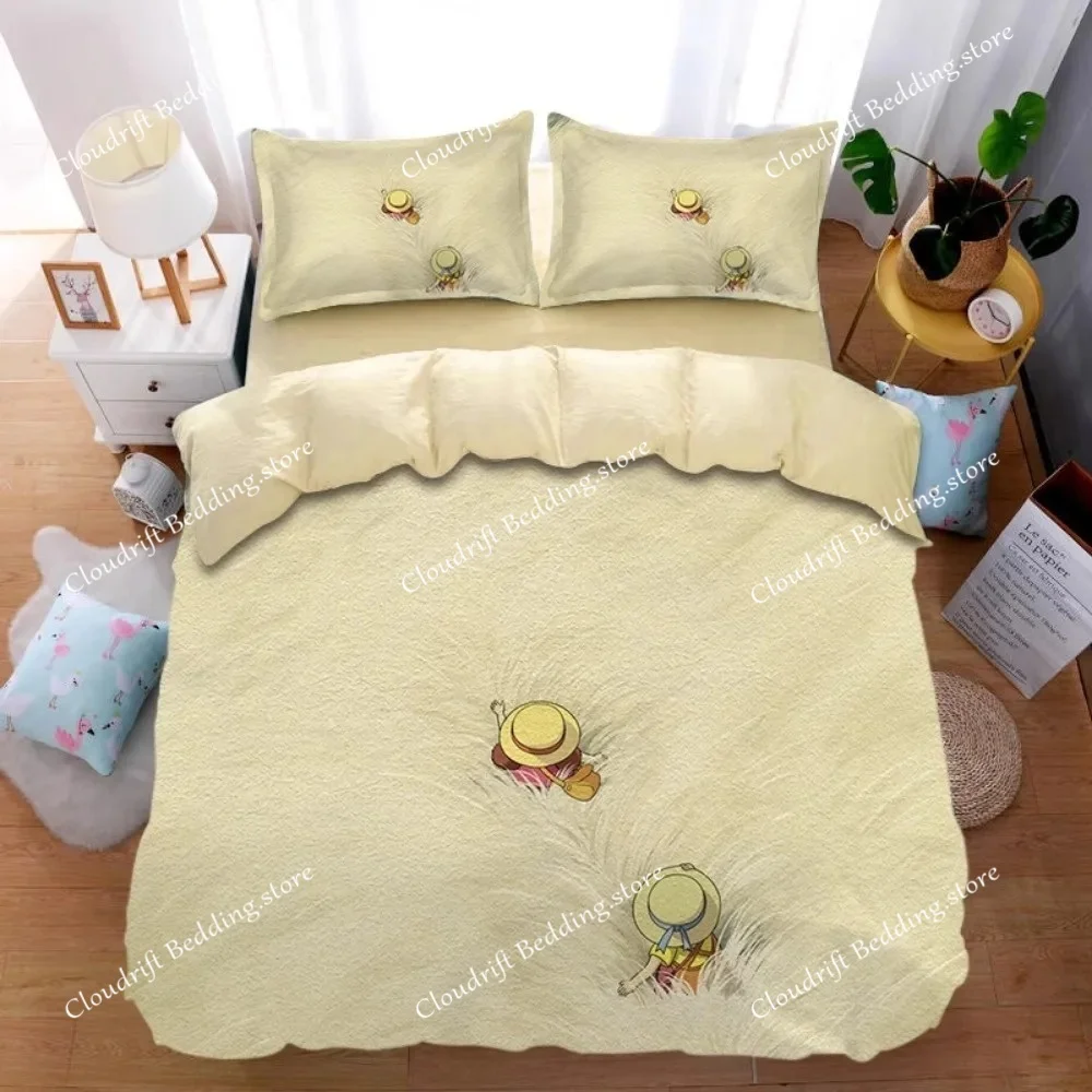 

comic Hayao Miyazaki,Microfibre Bedding Sets, Children's Bed Linen with Zip Room Decor Duvet Cover for Teenagers adult 3-Piece