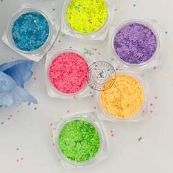 PrettyG Wholesale Y-1mm Mini Stars Heart Glitter Shapes Neon Fluorescence Nail Sequins Glitter For Resin DIY Nail Decoration