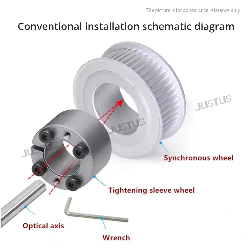 Imagem -05 - Htd Sincronismo Polia para Correia Largura Keyless Bucha Furo 5m 50t 60 Dentes mm mm mm mm 10 mm 11 mm 12 Milímetros 14 Milímetros 15 Milímetros 20 Milímetros 25 Milímetros