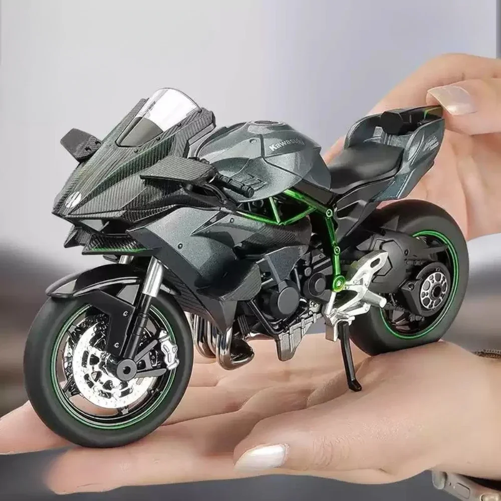 1:12 Kawasaki H2R KX450 Diavel Motorcycle Model Toys Diecast Car Rear Wheel Suspension Front Wheel Steering Models for Kids Gift