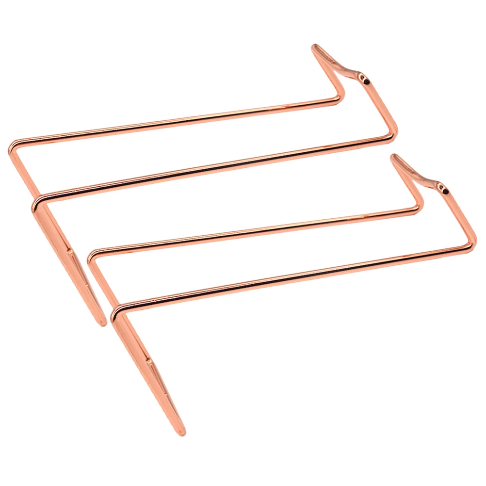

2 Pcs Red Storage Bracket Modern Display Metal Bottle Holders Counter/desktop Stand