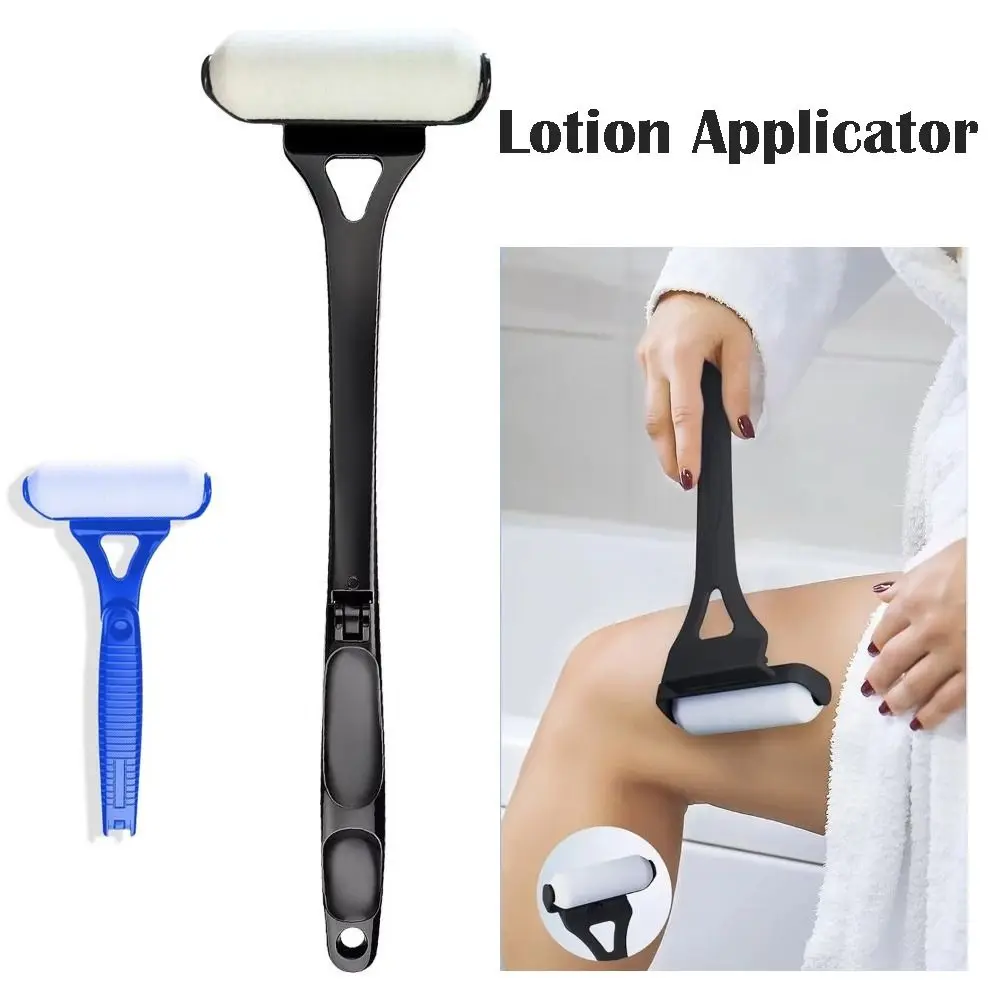 

Easy to Use Portable Lotion Applicator Foldable Long Handle Tanning Back Applicator Reusable Bath Handle Roller Self Care