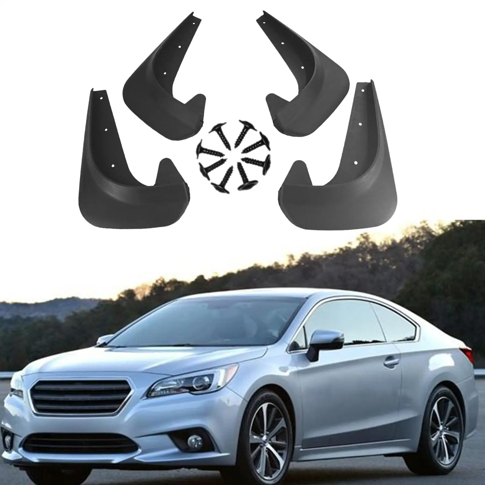 

Universal Soft Plastic Car Mud Flaps Splash Guards Front & Rear Set of 4