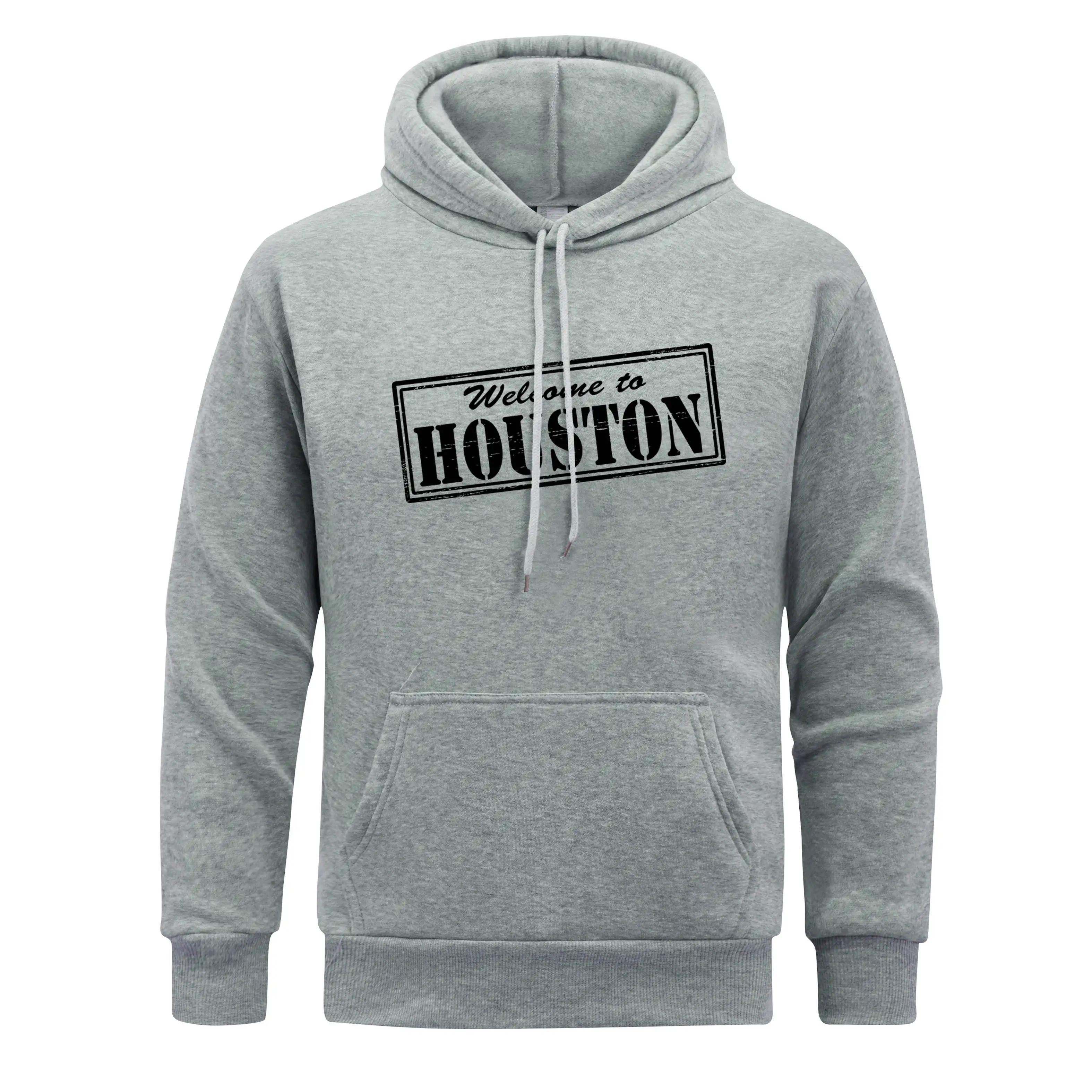 Welcame To Houston Hooded Man Space City Hoody Casual Soft Men Hoodie Fleece Spring Autumn Clothes