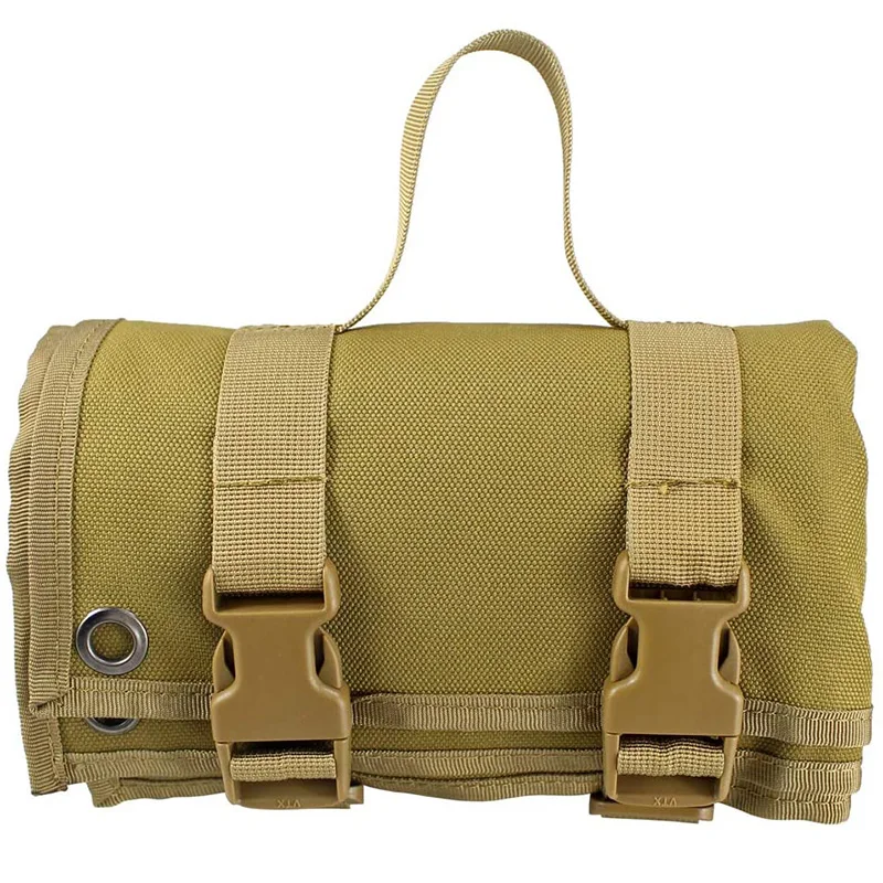 Non-Padded Shooting Mat Molle Roll-up Shooter Range Pad with Gun Rest Sand Bag