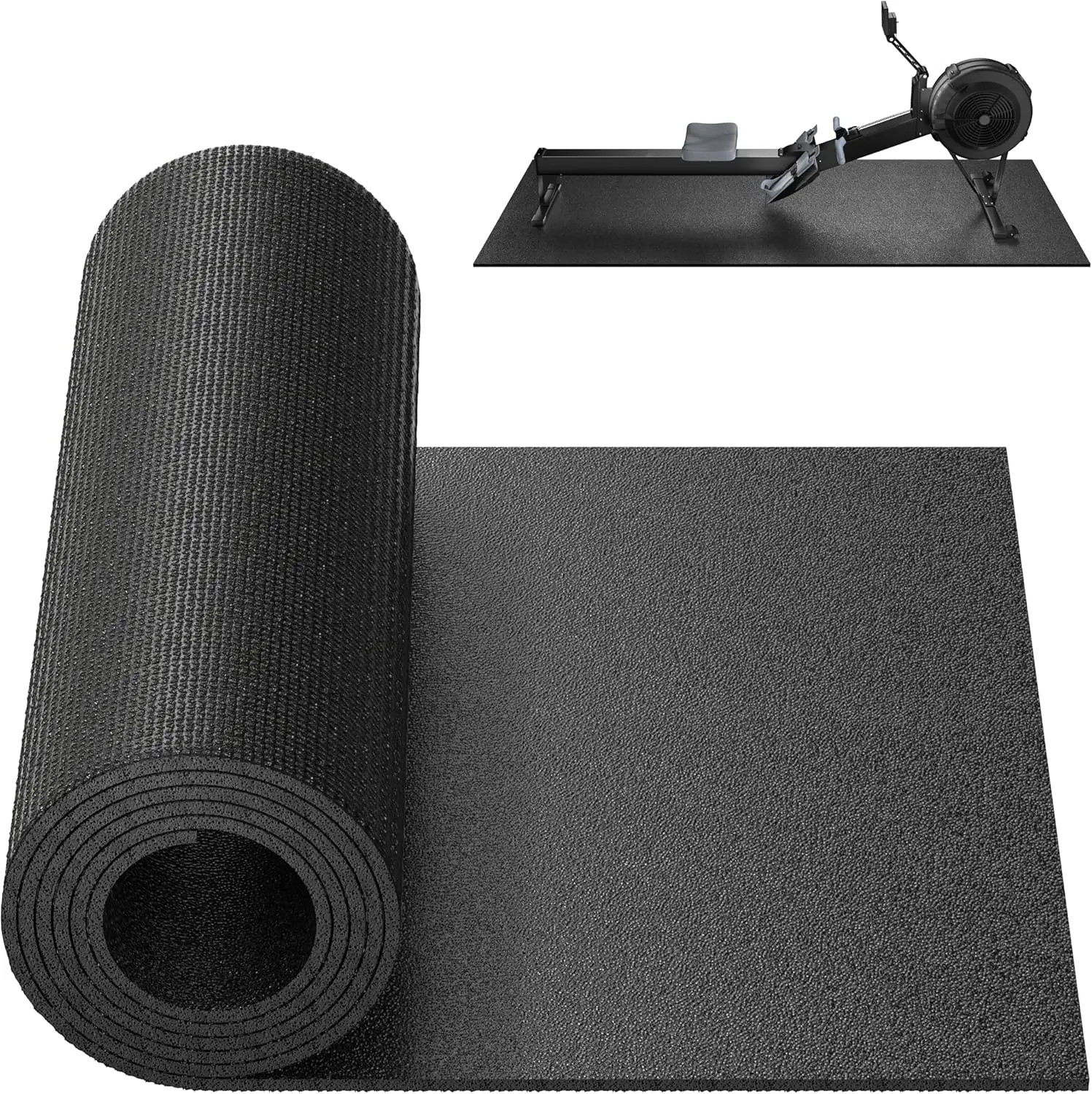 

6mm Thick Bike Trainer Mat for Indoor Exercise Bicycles, Protects Hardwood Floors and Carpets