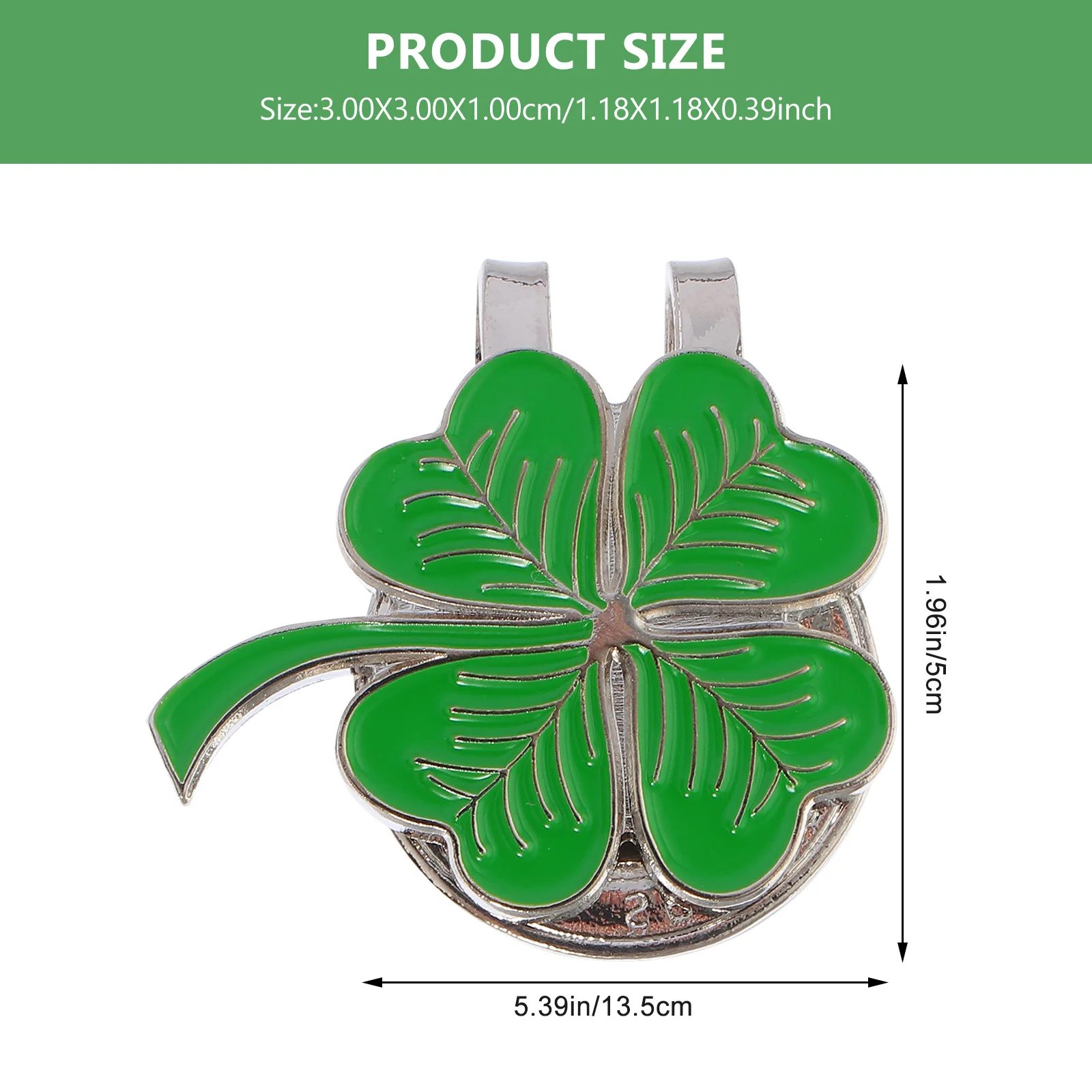 1Pcs Metall Vierblättriges Kleeblatt Golf Hut Clip Grüne Farbe Langlebig Clip Marker Golf Zubehör Outdoor Verwenden Metall clip,