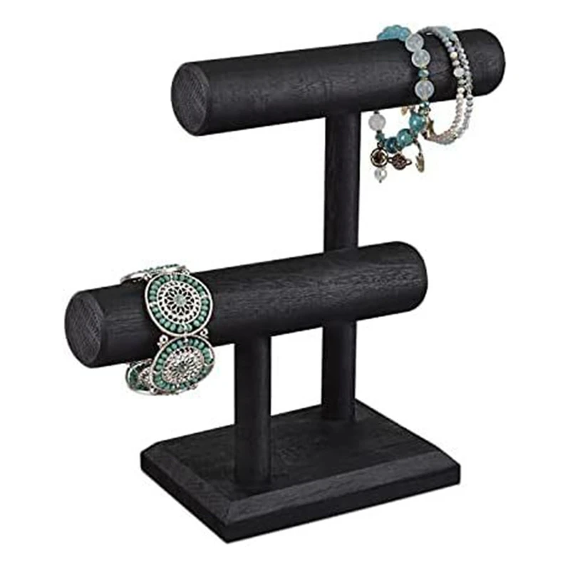 Abwr-dudukan arloji berdiri kayu tampilan menara perhiasan Organizer untuk Gelang dan kalung tempat jam Organizer