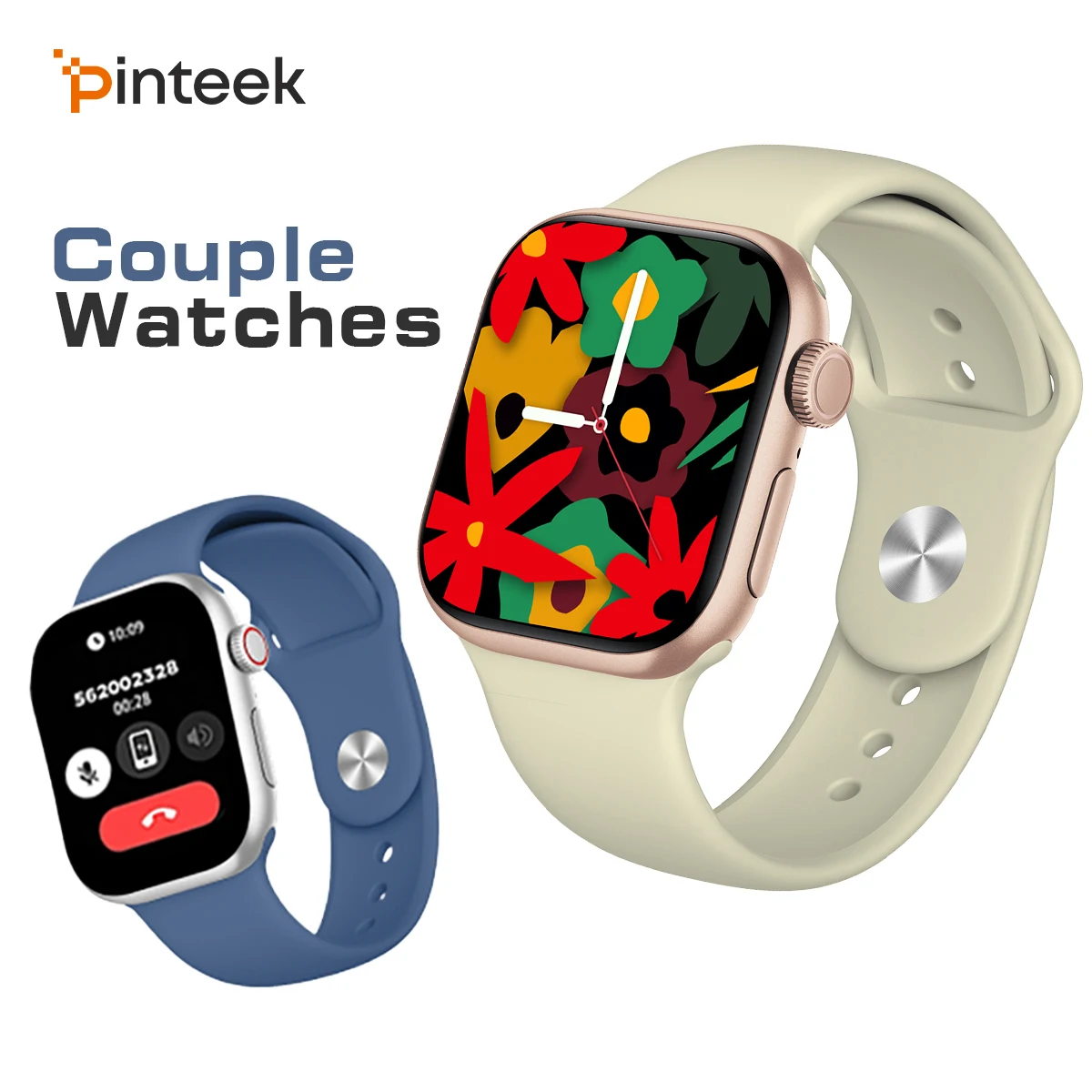

Pinteek Mini Smartwatch A10 Couple's Watch, Bluetooth Calling, Sports Mode 107, Heart Rate & Sleep Monitoring, IP68, AI Voice