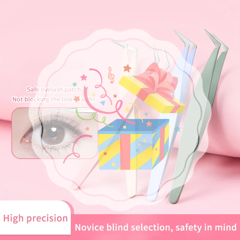 ステンレス鋼まつげエクステンションピンセットステンレス鋼 3D 正確なクリップまつげピンセットまつげエクステンションツールメイクアップツール