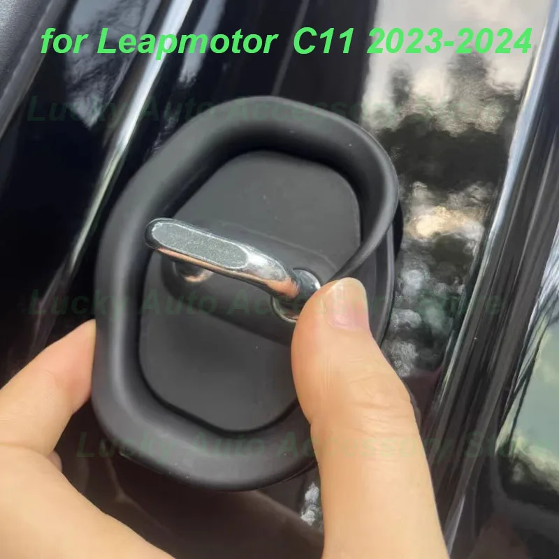 CarDoor Lock Hole Silicone Protective Cover for Leapmotor C11 2023-2024 Door Lock Silent Door Pad Cover Interior Accessories